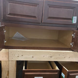 Hampton Assembled 36x12x24 in. Above Refrigerator Deep Wall Bridge Kitchen Cabinet in Cognac