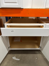 Hampton 36 in. W x 24 in. D x 34.5 in. H Assembled Base Cabinet in Satin White