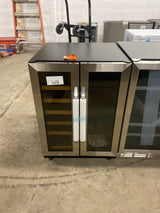 Wine Refrigerator 23 in. Dual Zone 18-Bottle 55-Can Beverage and Wine cooler in Stainless Steel