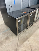 23.5 in. Dual Zone 27-Wine Bottles 110 Plus Cans Beverage & Wine Cooler in Silver Reversible Hinge Wine Refrigerator