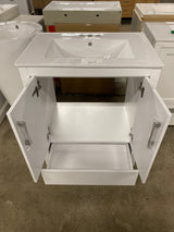 Armani 27.5in W x 18in. D x 35in. H bath vanity in White with top