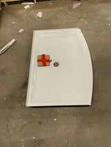 Ovation Curve 48 in. L x 30 in. W Alcove Shower Pan Base with Center Drain in Arctic White