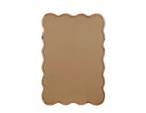 Natural Wood 20 in. W x 30 in. H Wavy Rectangle Solid Wood Framed Mirror for Bathroom Vanity Living Room Entryway Decor
