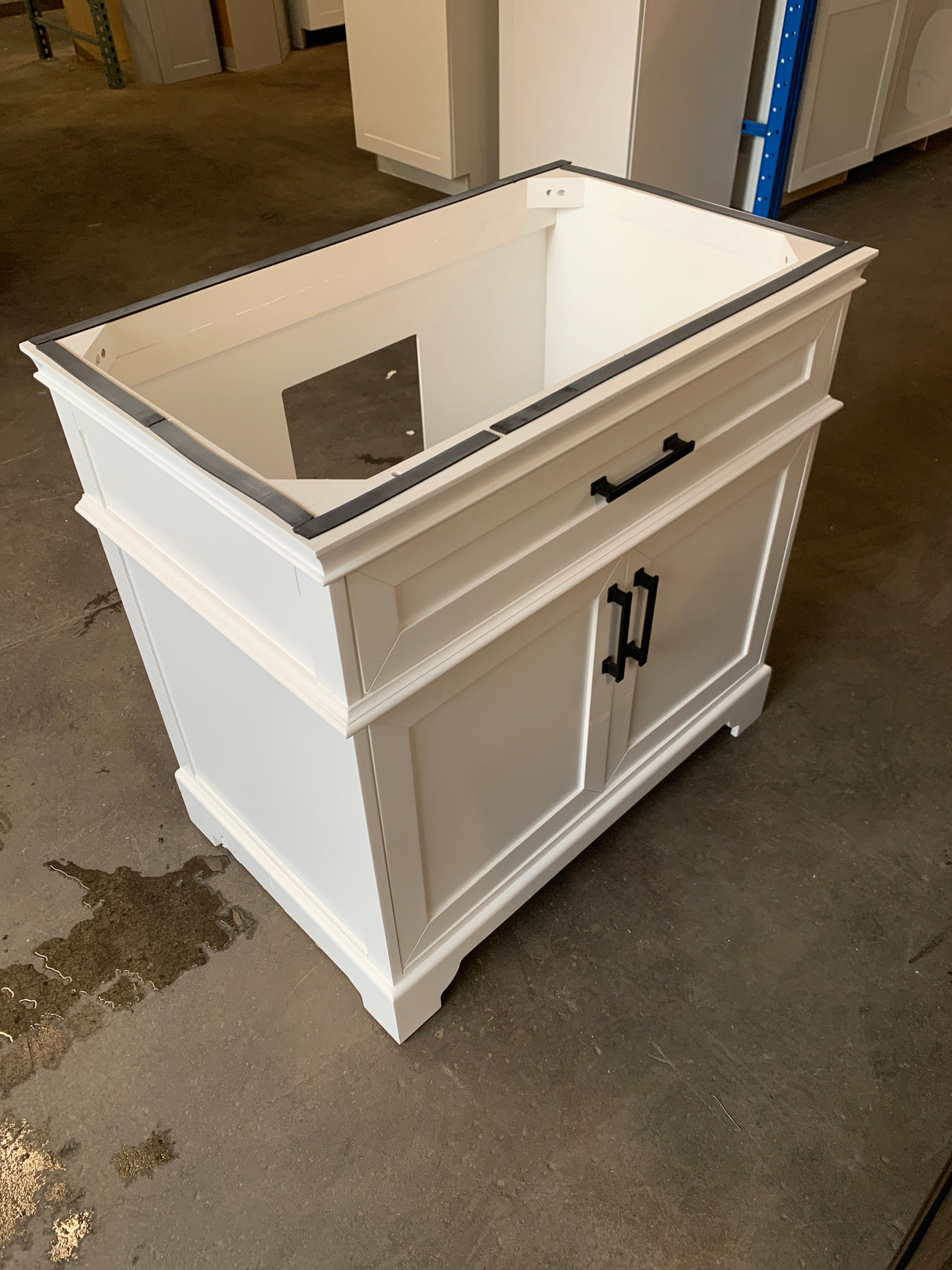 Cherrydale 36 in. W x 22 in. D x 34 in. H Single Sink Bath Vanity in White with White Engineered Marble Top