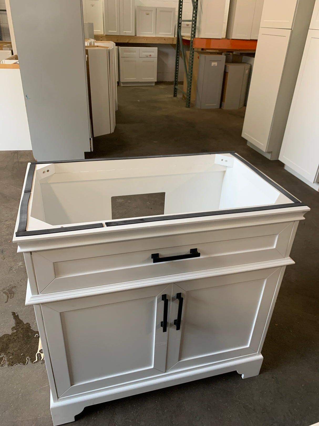 Cherrydale 36 in. W x 22 in. D x 34 in. H Single Sink Bath Vanity in White with White Engineered Marble Top