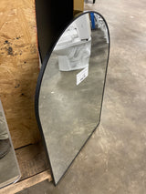24 in. W x 36 in. H Arched Black Aluminum Alloy Framed Wall Mirror