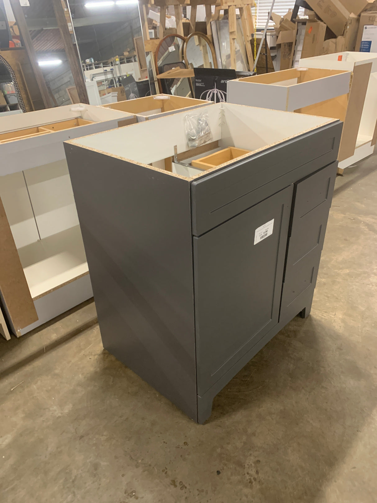 Thornbriar 30 in. W x 22 in. D x 34 in. H Bath Vanity Cabinet without Top in Cement