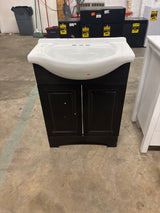 Chelsea 26 in. W x 18 in. D x 36 in. H Single Sink Freestanding Bath Vanity in Charcoal with White Porcelain Top
