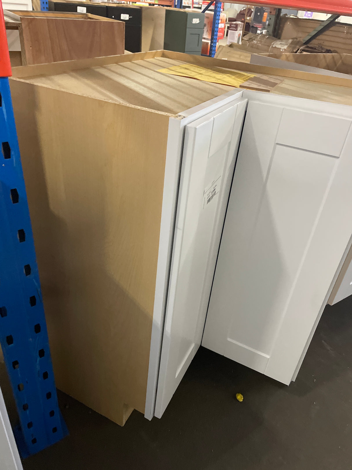 Shaker 36 in. W x 16.5 in. D x 34.5 in. H Assembled Corner Lazy Susan Base Cabinet in Satin White