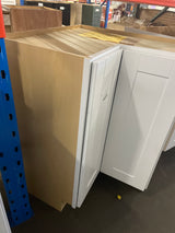 Shaker 36 in. W x 16.5 in. D x 34.5 in. H Assembled Corner Lazy Susan Base Cabinet in Satin White