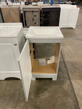 19 in. Single Sink Pearl Gray Bath Vanity with White Cultured Marble Top (Assembled)