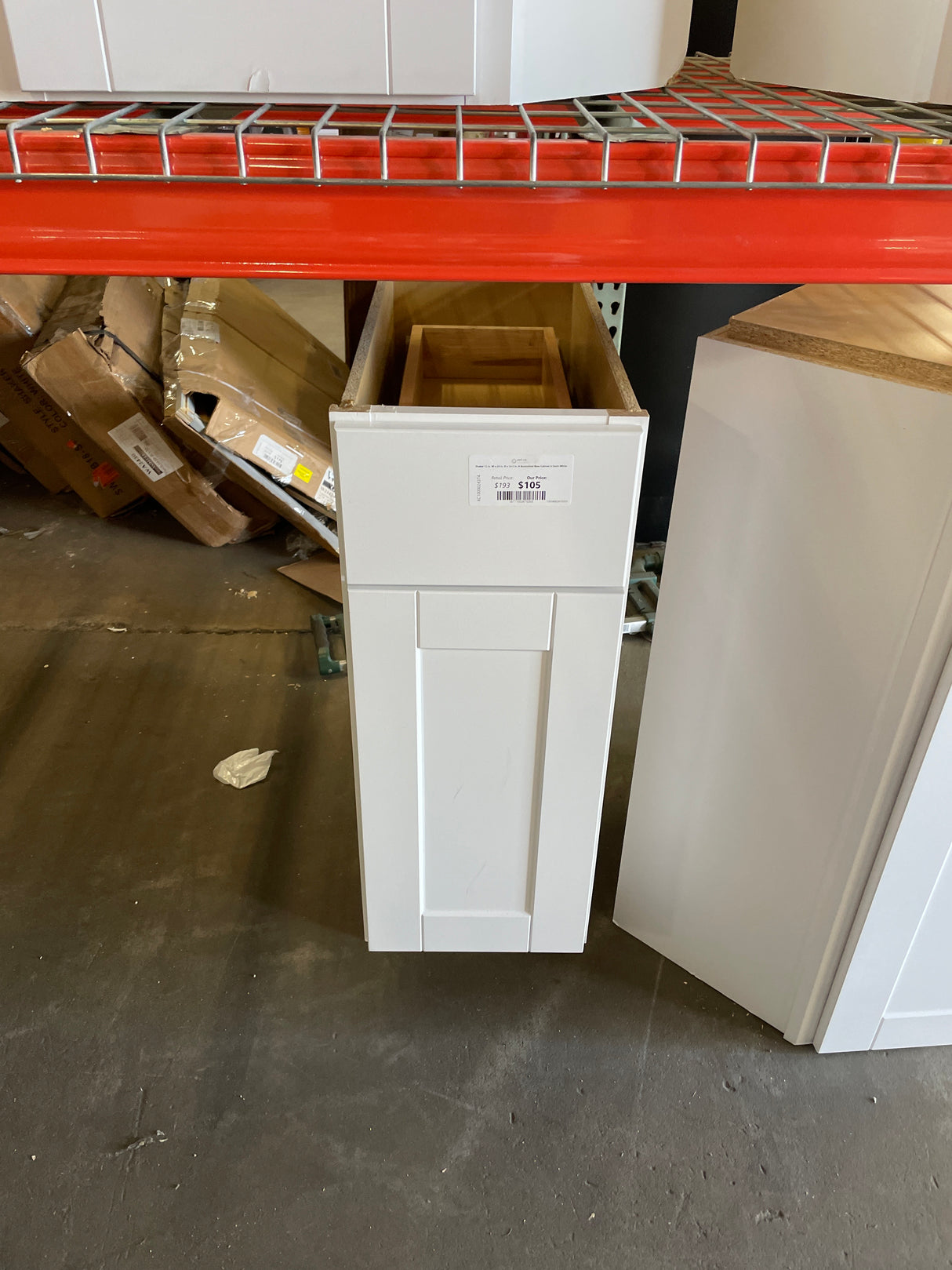 Shaker 12 in. W x 24 in. D x 34.5 in. H Assembled Base Cabinet in Satin White