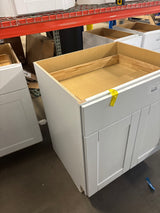 Shaker 30 in. W x 24 in. D x 34.5 in. H Assembled Base Cabinet in Satin White