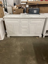 Doveton 60 in. W x 19 in. D x 34.50 in. H Bath Vanity in White with White Cultured Marble Top