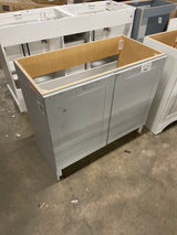 Glacier Bay 36 in. W x 19 in. D x 35 in. H Single Sink Freestanding Bath Vanity in White with White Cultured Marble Top