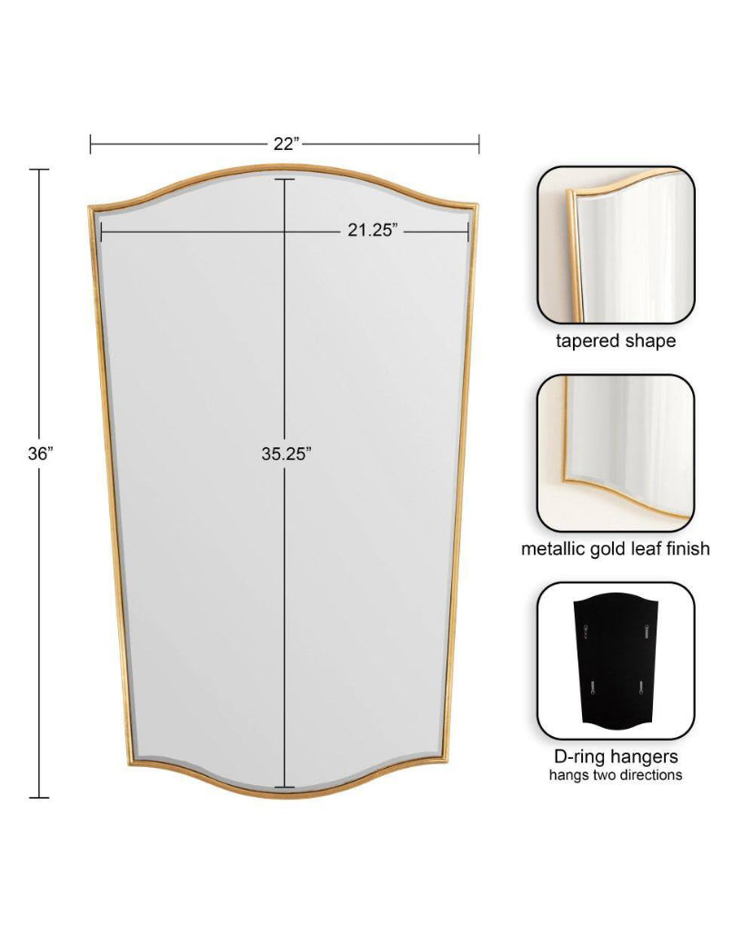 Sedelle Gold 22 in. W x 36 in. H Irregular Wood Framed Mirror