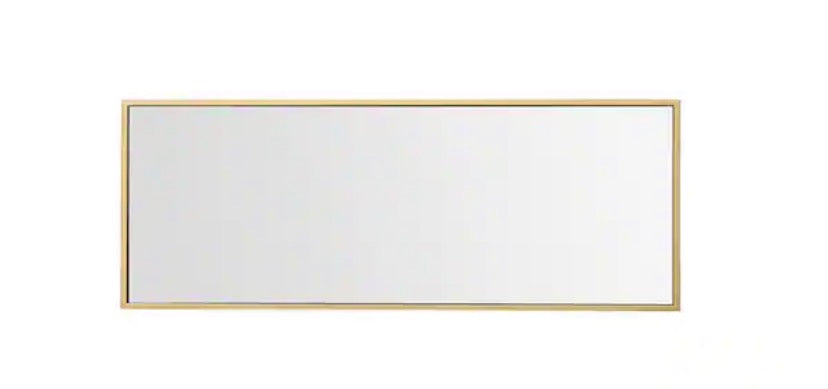 Brass 14 in. W x 36 in. H Rectangle Vanity Mirror