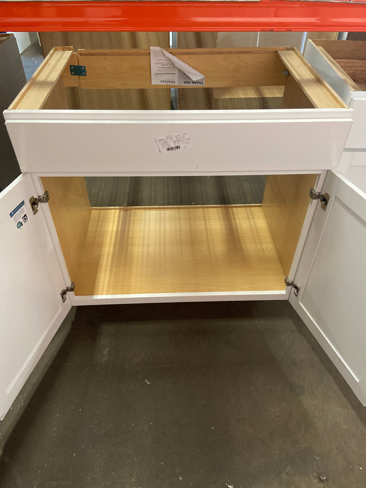 Westfield Feather White Stock Assembled Sink Base Kitchen Cabinet (36 in. x 34.5 in. x 24 in.)