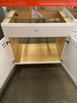 Westfield Feather White Stock Assembled Sink Base Kitchen Cabinet (36 in. x 34.5 in. x 24 in.)