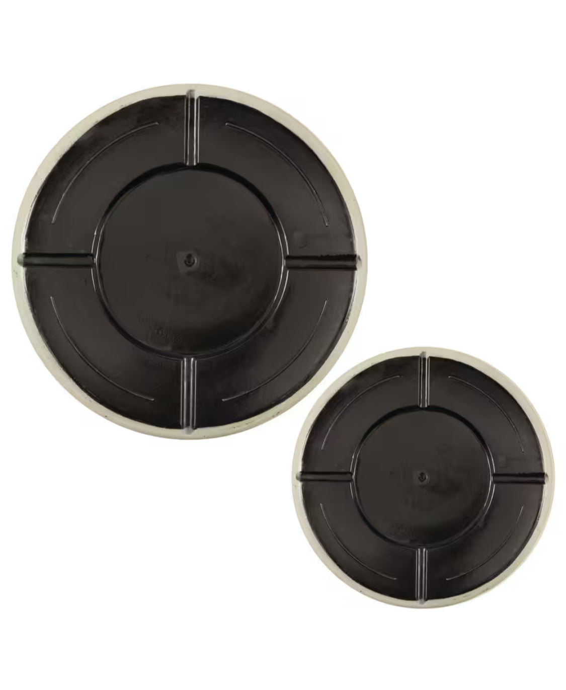 13 in. and 16 in. Clovis Gray Resin Planters - Nested Set (13 in. D x 15 in. H and 16 in. D x 18 in. H)
