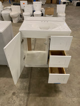31 in. W x 19 in. D x 35 in. H Single Sink Freestanding Bath Vanity in White with White Cultured Marble Top