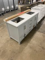 Bentworth 60 in.W x 22 in. D Double Vanity in Light Gray Semi-Recessed w/Engineered Vanity Top in White with White Basin