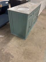 Hamilton Shutter 61 in. W x 22 in. D Double Bath Vanity in Sea Glass with Granite Vanity Top in Gray with White Sink