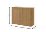 Avondale 36 in. W x 12 in. D x 30 in. H Ready to Assemble Plywood Shaker Wall Kitchen Cabinet in White Oak