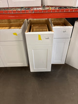 Shaker 15 in. W x 24 in. D x 34.5 in. H Assembled Base Cabinet in Satin White