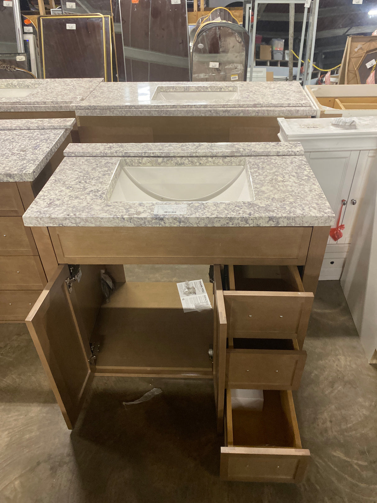 Winsome 36 in. Bath Vanity Cabinet with Cultured Marble Top in Sand