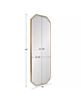 Rhodes 48 in. x 16 in. Classic Octagon Framed Gold Wall Accent Mirror