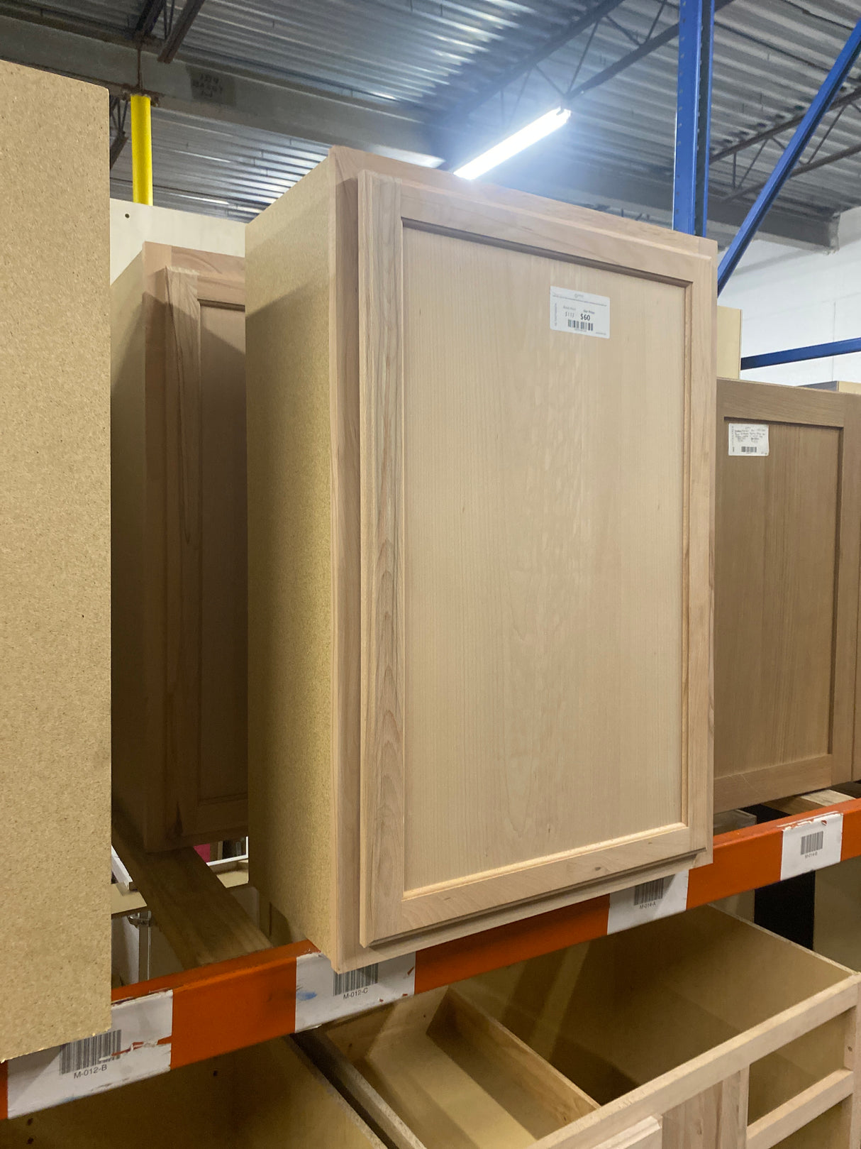 24 in. W x 12 in. D x 36 in. H Assembled Wall Kitchen Cabinet in Unfinished with Recessed Panel