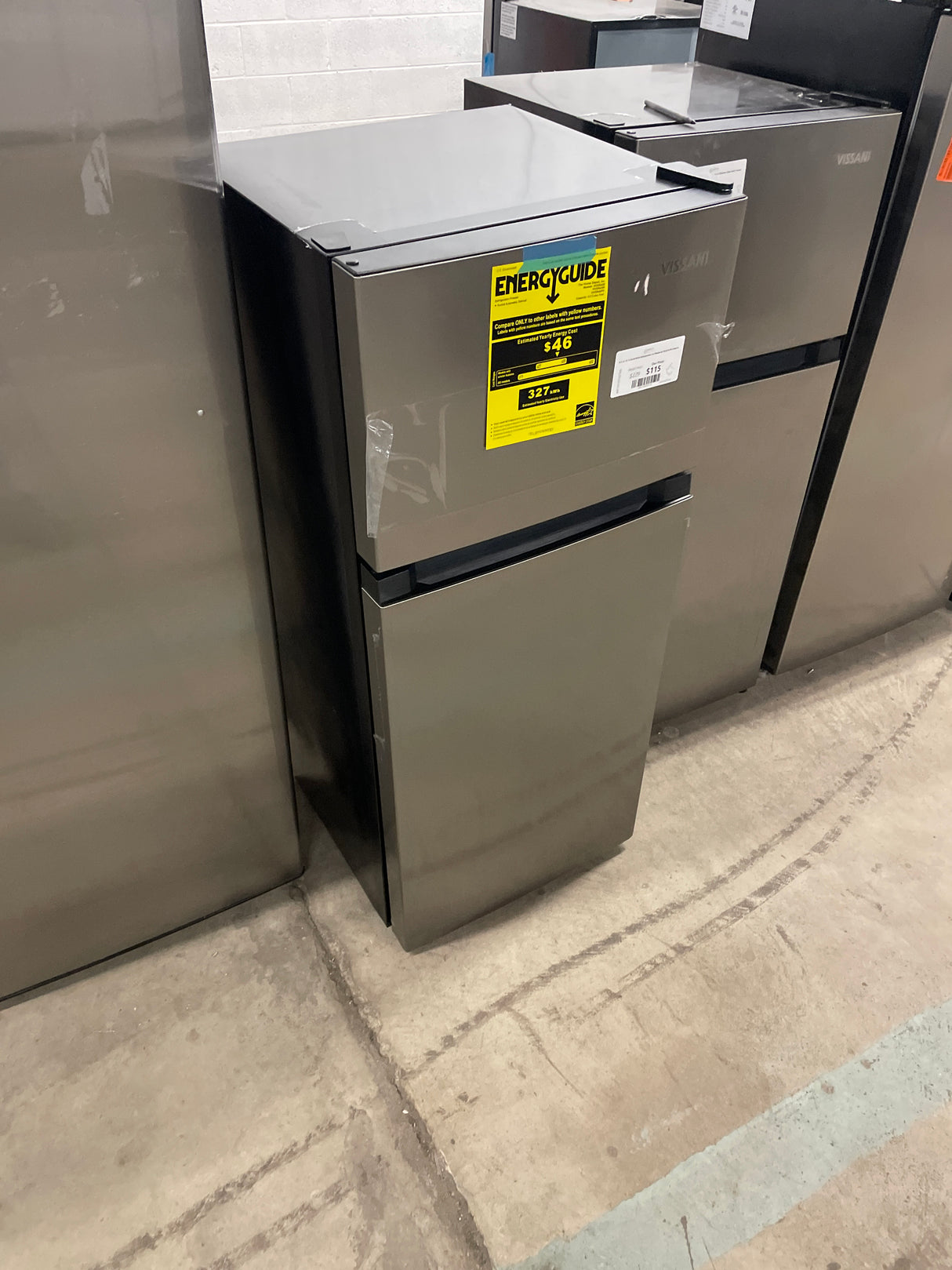 4.5 cu. ft. 2-Door Mini Refrigerator in Platinum Steel with Freezer