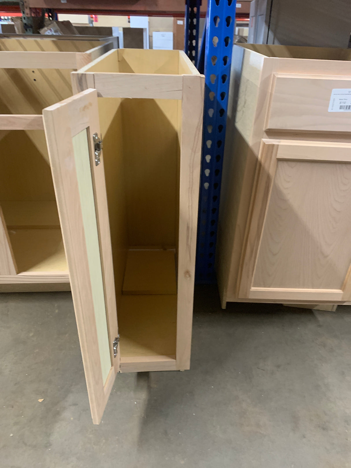 9 in. W x 24 in. D x 34.5 in. H Assembled Base Kitchen Cabinet in Unfinished with Recessed Panel