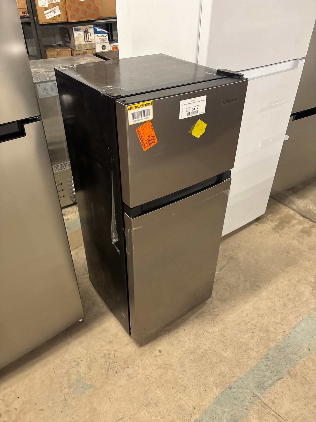 4.5 cu. ft. 2-Door Mini Refrigerator in Platinum Steel with Freezer