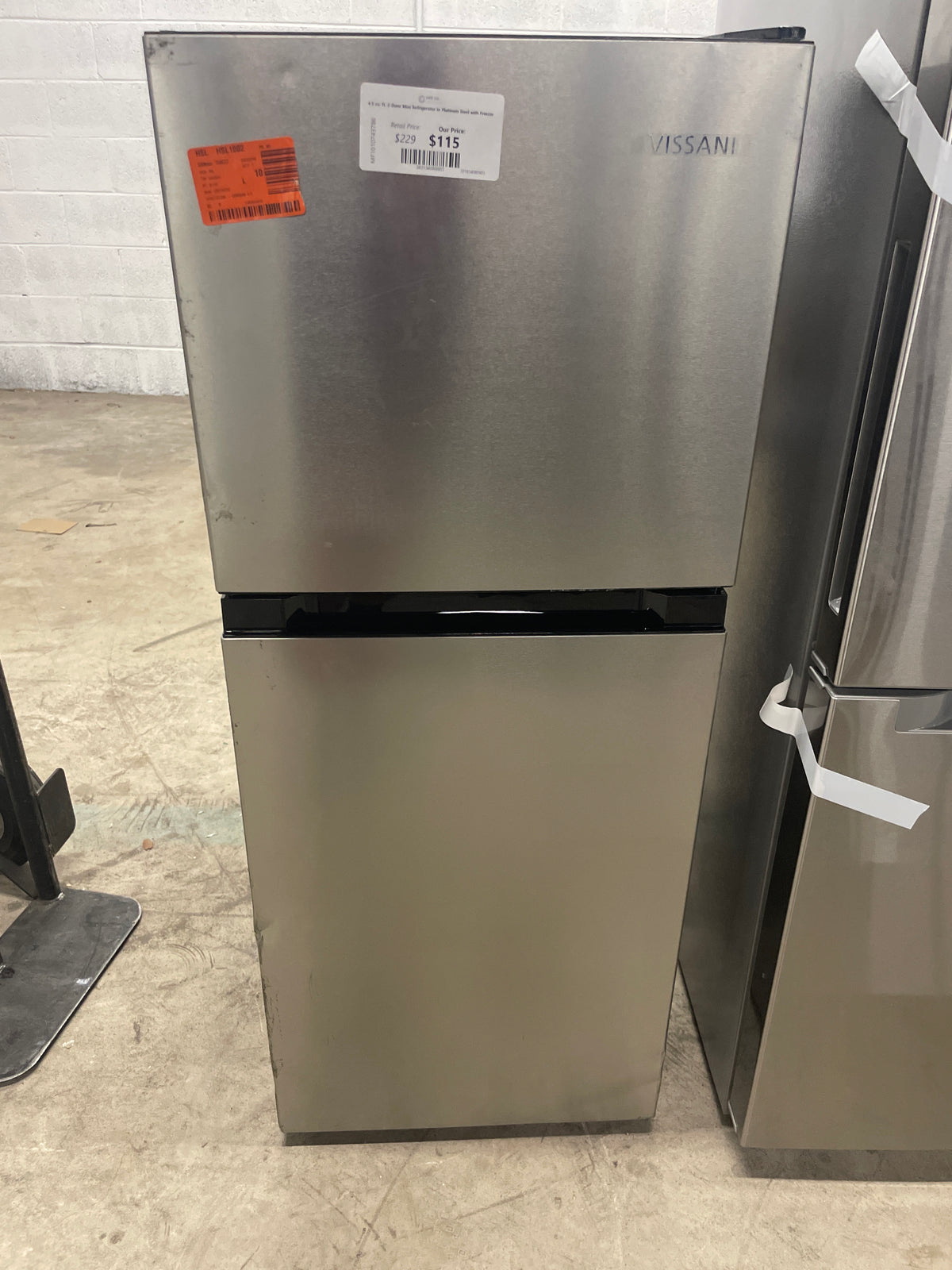 4.5 cu. ft. 2-Door Mini Refrigerator in Platinum Steel with Freezer