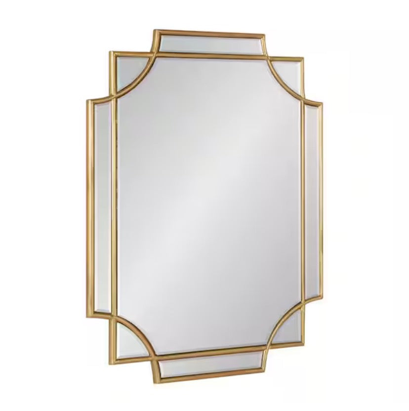 Minuette 24 in. x 18 in. Classic Rectangle Framed Gold Wall Accent Mirror