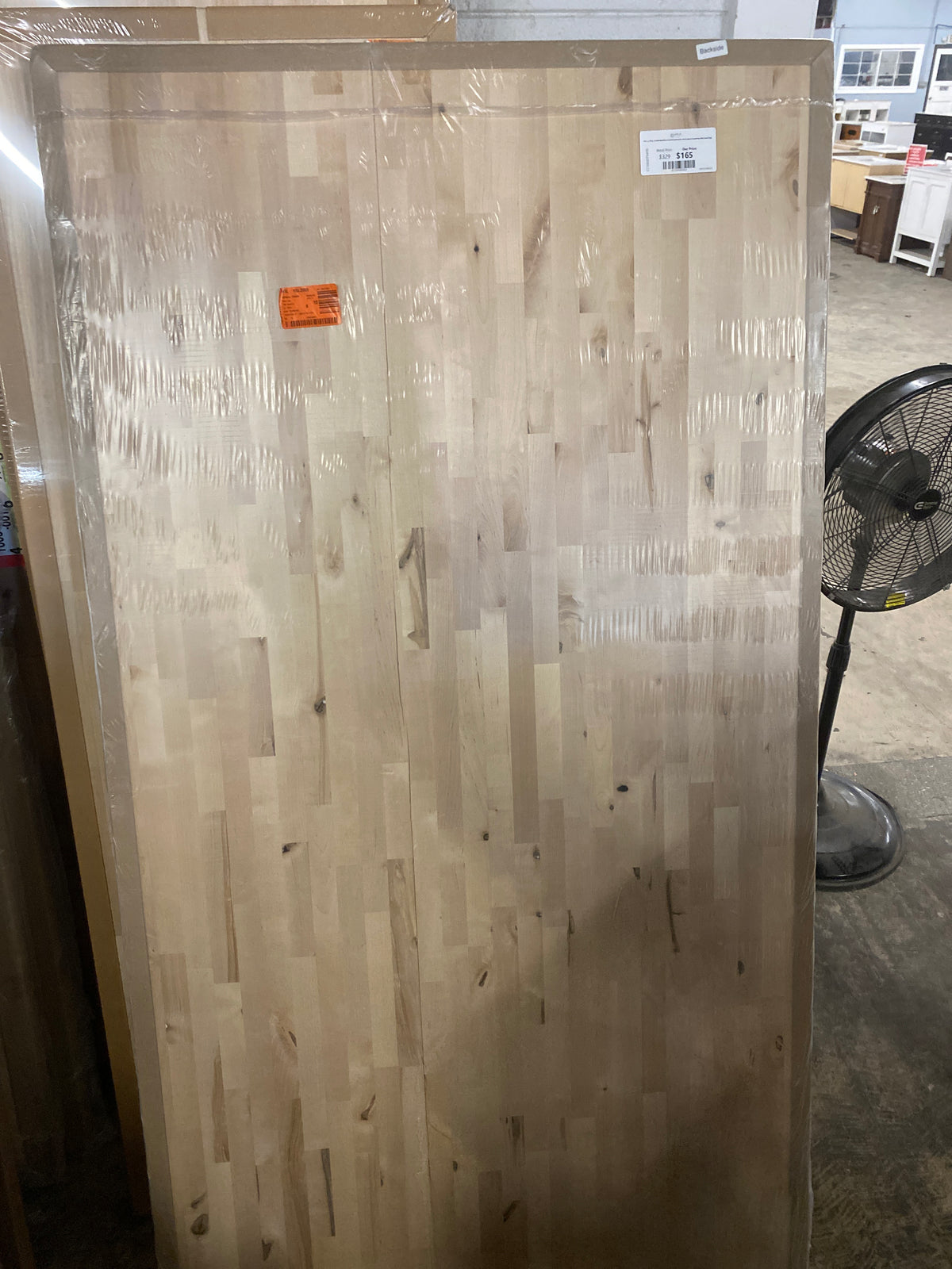 6 ft. L x 39 in. D Unfinished Birch Solid Wood Butcher Block Island Countertop With Eased Edge