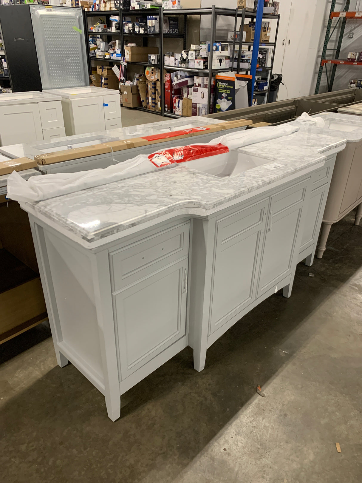 Sassy 72 in. W x 22 in. D x 34 in. H Single Sink Bath Vanity in Dove Gray with Carrara Marble Top