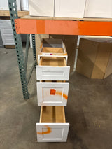 Designer Series Elgin 12 in. W x 24 in. D x 34.5 in. H Assembled Raised Panel 3-Drawer Base Cabinet in White