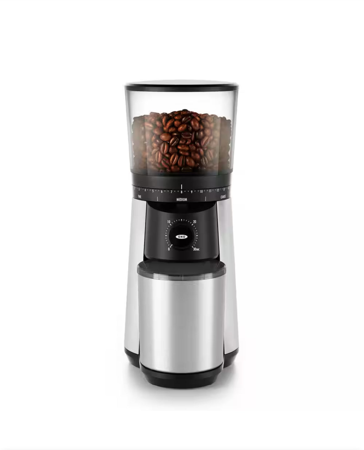 16 oz. Stainless Steel Conical Coffee Grinder with Adjustable Settings