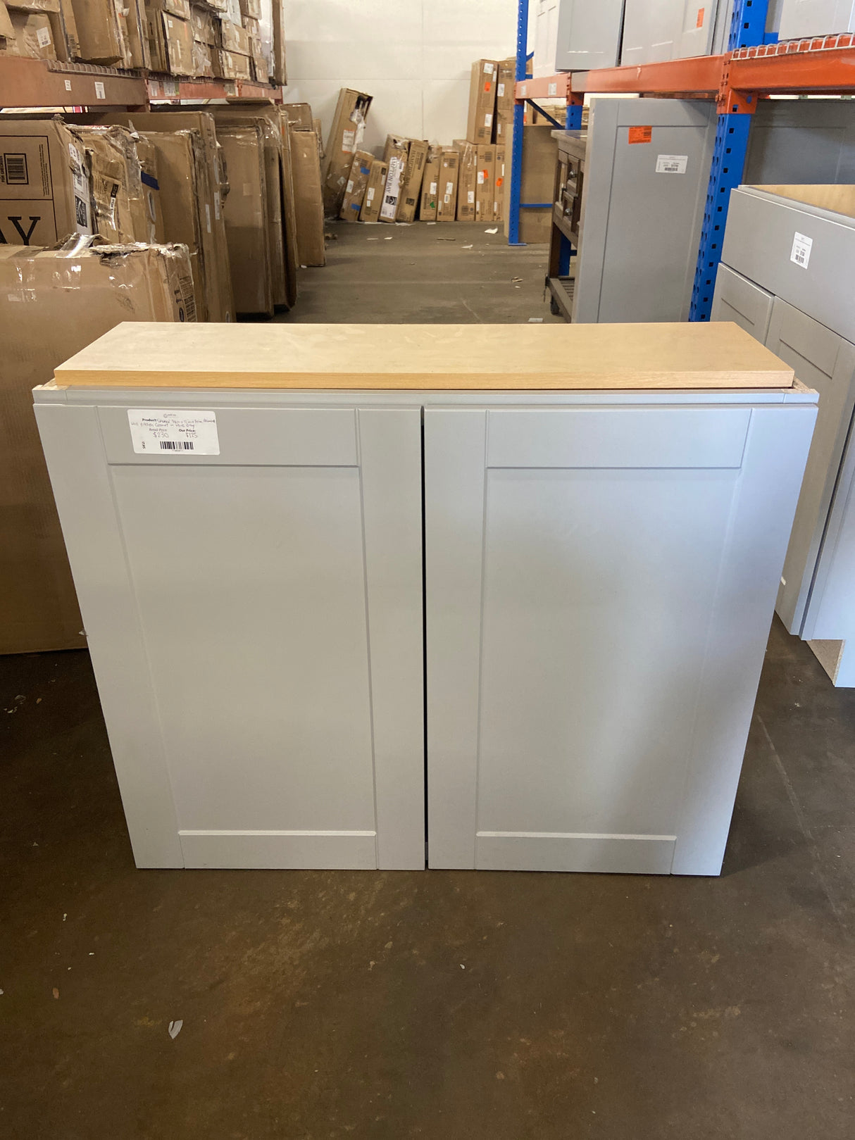 Shaker 36 in. W x 12 in. D x 30 in. H Assembled Wall Kitchen Cabinet in Dove Gray