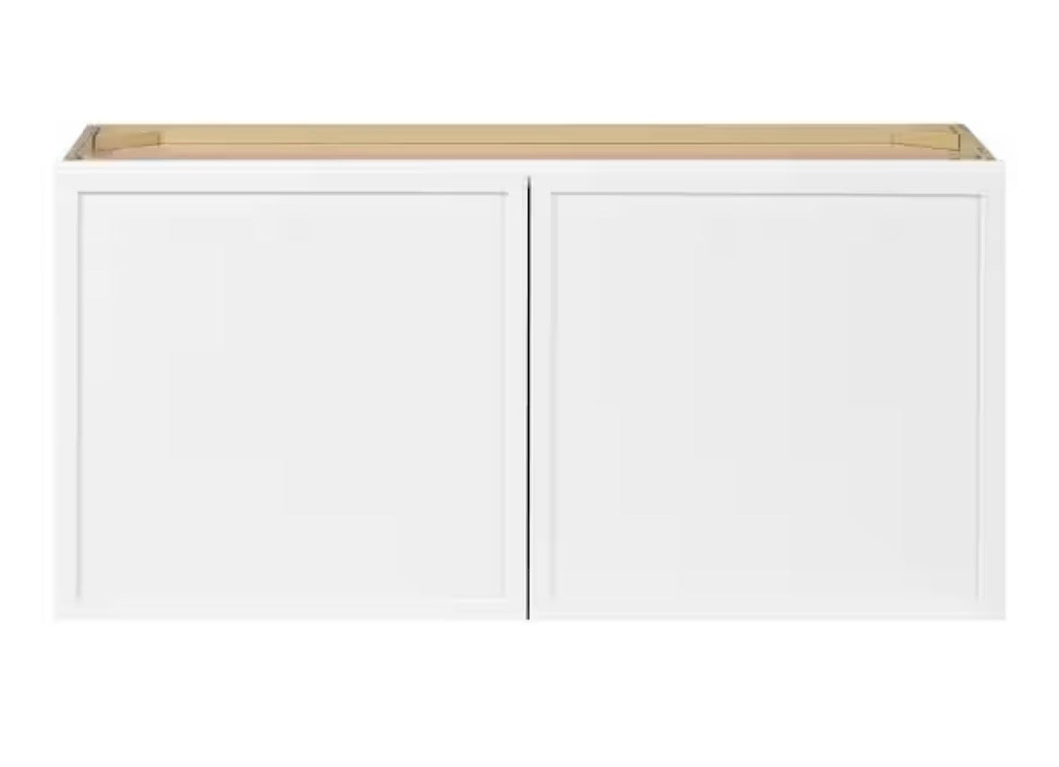 Leyton 36 in. W x 12 in. D x 18 in. H Ready to Assemble Plywood Slim Wall Bridge Kitchen Cabinet in Alpine White