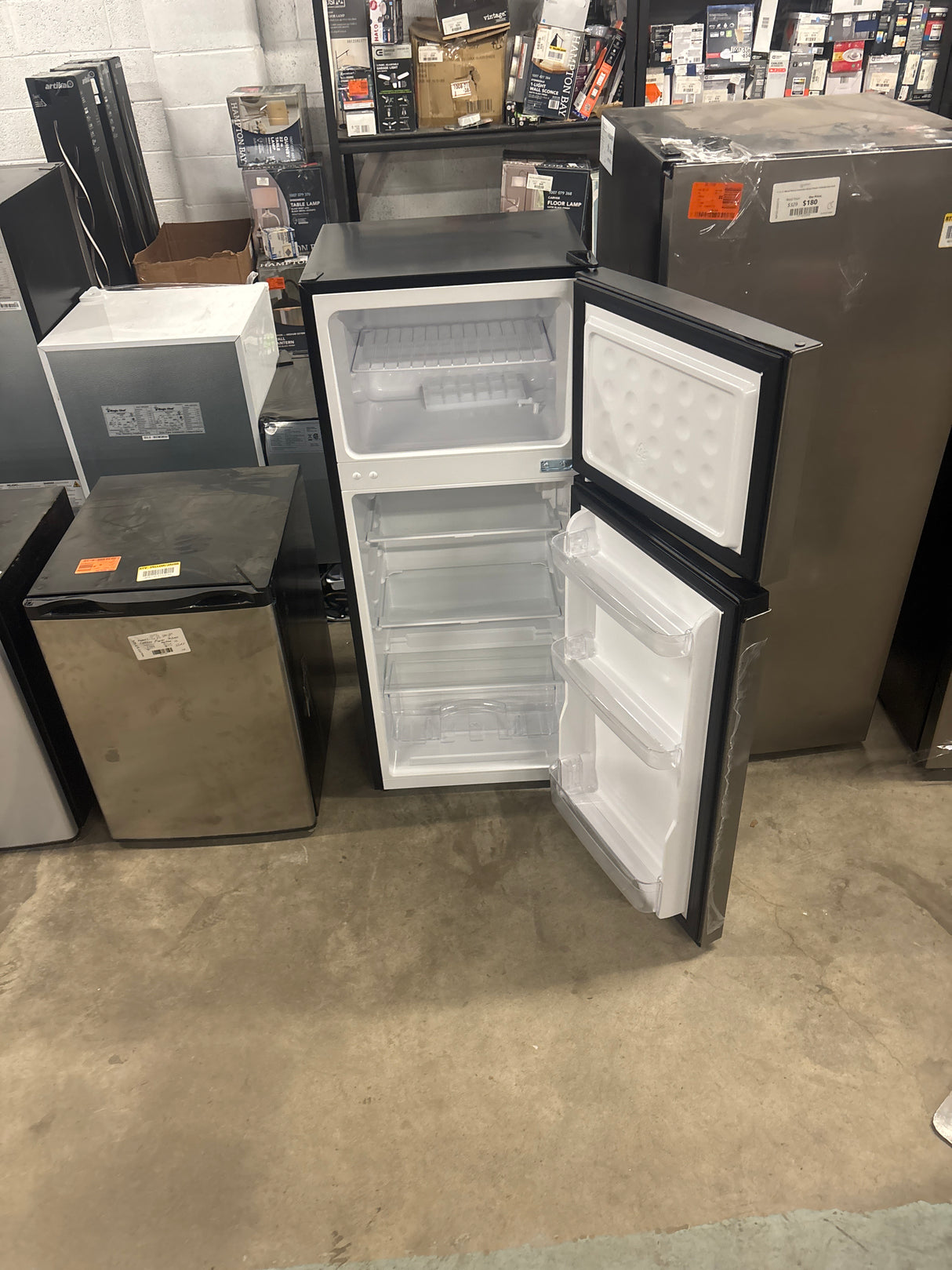 4.5 cu. ft. 2-Door Mini Refrigerator in Platinum Steel with Freezer