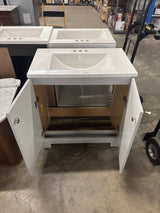 30 in. W x 19 in. D x 33 in. H Single Sink Freestanding Bath Vanity in Pearl Gray with White Cultured Marble Top