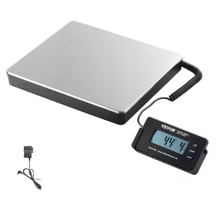 Digital Shipping Scale 440 lbs. LCD Screen Package Food Scale with Timer, Tare Function for Home Wired Connection