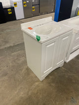 Everdean 25 in. W x 19 in. D x 34 in. H Single Sink Freestanding Bath Vanity in White with White Cultured Marble Top