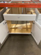 Westfield Feather White Assembled Sink Base Kitchen Cabinet (36 in. W x 23.75 in. D x 35 in. H)