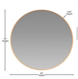 20 in. W x 20 in. H Modern Round Gold Wall Mounted Mirror