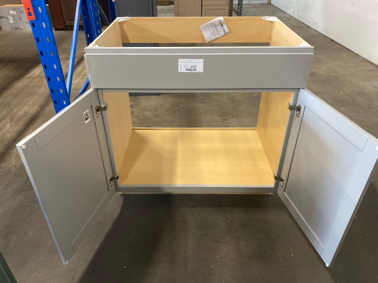 Westfield Dusk Gray Shaker Stock Assembled Sink Base Kitchen Cabinet (36 in. W x 23.75 in. D x 35 in. H)